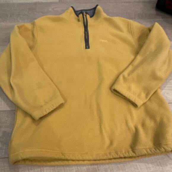 IZOD MENS YELLOW 3/4 ZIP FLEECE JACKET XL - Picture 2 of 6